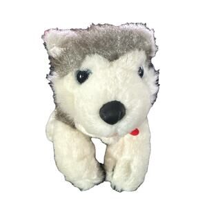 Build A Bear Husky Plush Stuffed Animal Red Bandana Siberian Puppy 6" BAB